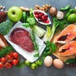 Balanced diet food background