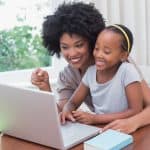 Mom and Child on Laptop